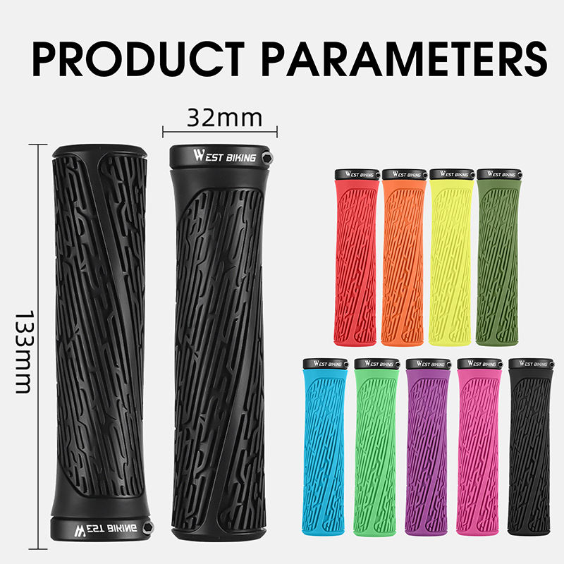 WEST BIKING Bicycle Bar Grips Outdoor Mountain Cycling Bike Bicycle Silicone Anti-slip Handle Grip Mountain Bike Cycle Handlebar