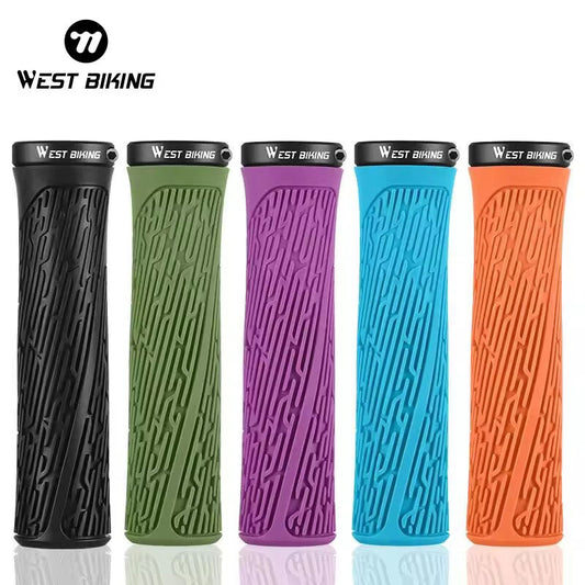 WEST BIKING Bicycle Bar Grips Outdoor Mountain Cycling Bike Bicycle Silicone Anti-slip Handle Grip Mountain Bike Cycle Handlebar