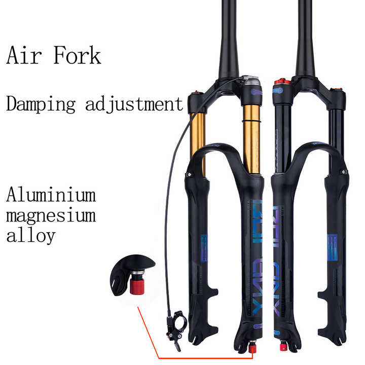 Mountain Bicycle Suspension Forks 26/27.5/29inch MTB Bicycle Fork Bike Air Fork with Rebound Adjustment 28.6 straight/vertebrae