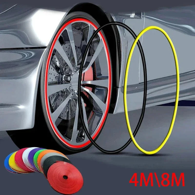 4M/8M Multicolor Xi Car Rim Styling Bright Matte Car Wheels Sticker Tire Protector Wheel Edge Protector Auto Accessories ...