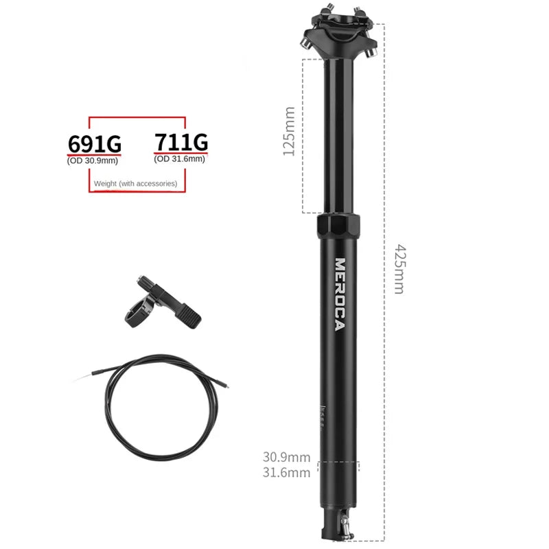 MEROCA Seatpost mtb telescopic seatpost 30.9/31.6mm dropper seatpost bicycle seats Adjustable mtb seat tube mtb bike accessories