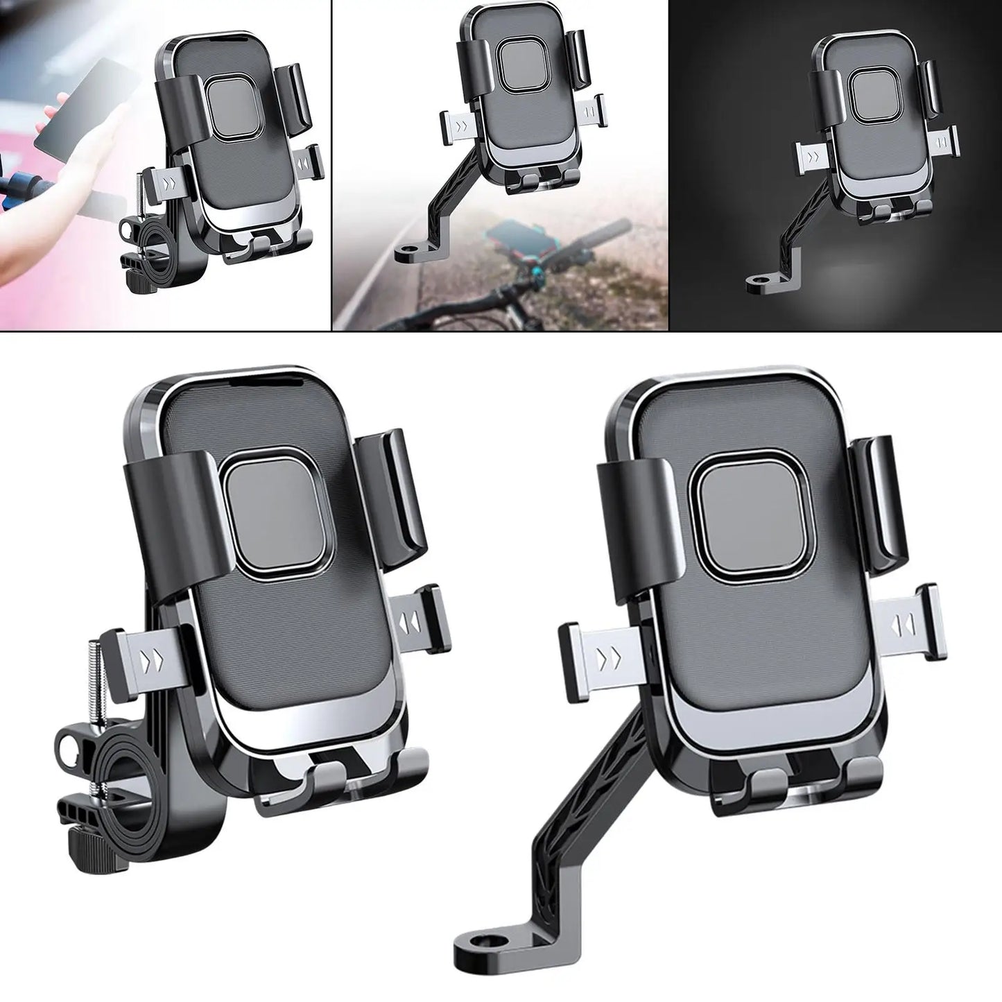 Generic Motorcycle Phone Mount 360 Rotatable Navigation Bracket Scooter Phone Clip for Bicycle Riding Motorbike Scooter Cycling