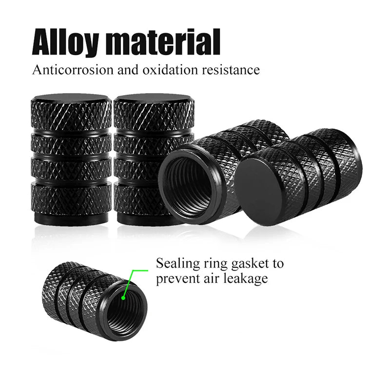 4pcs Universal Car Wheel Tire Valve Stem Caps Dust Covers Aluminum Tire Wheel Stem Air Valve Cap Car Accessories