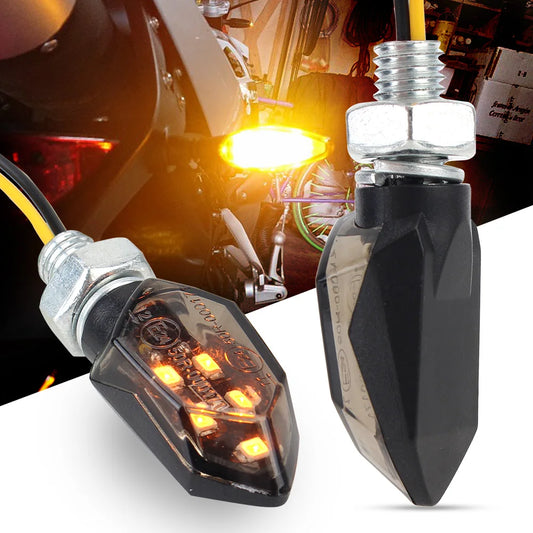 LED Turn Signal Light Super Bright 2pcs Motorcycle Mini Universal Led Motorbike Lampe Amber Blinker LED Indicators Light