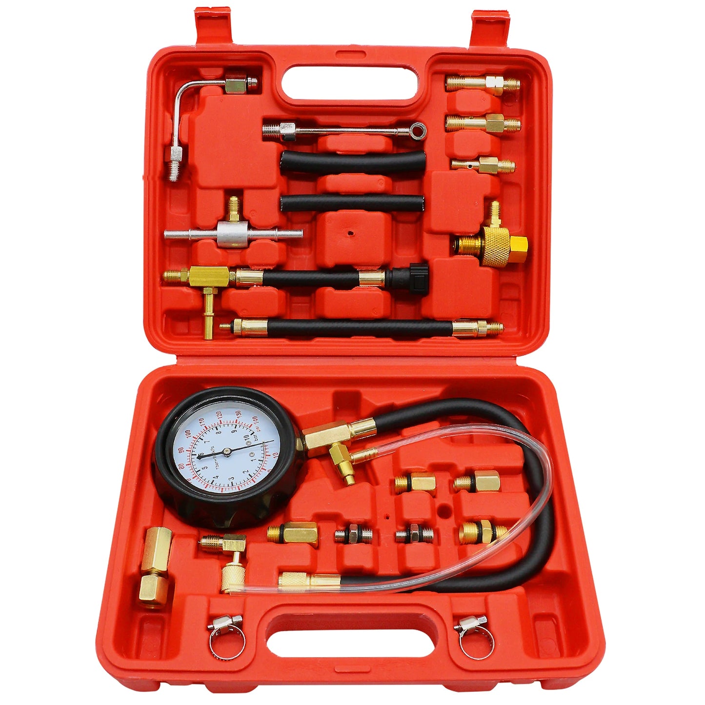 Upgraded Fuel Injection Pump Pressure Tester Gauge Diagnostic Tools Kit,Engine Gasoline Test Tool Set For Most Cars (New TU-114)