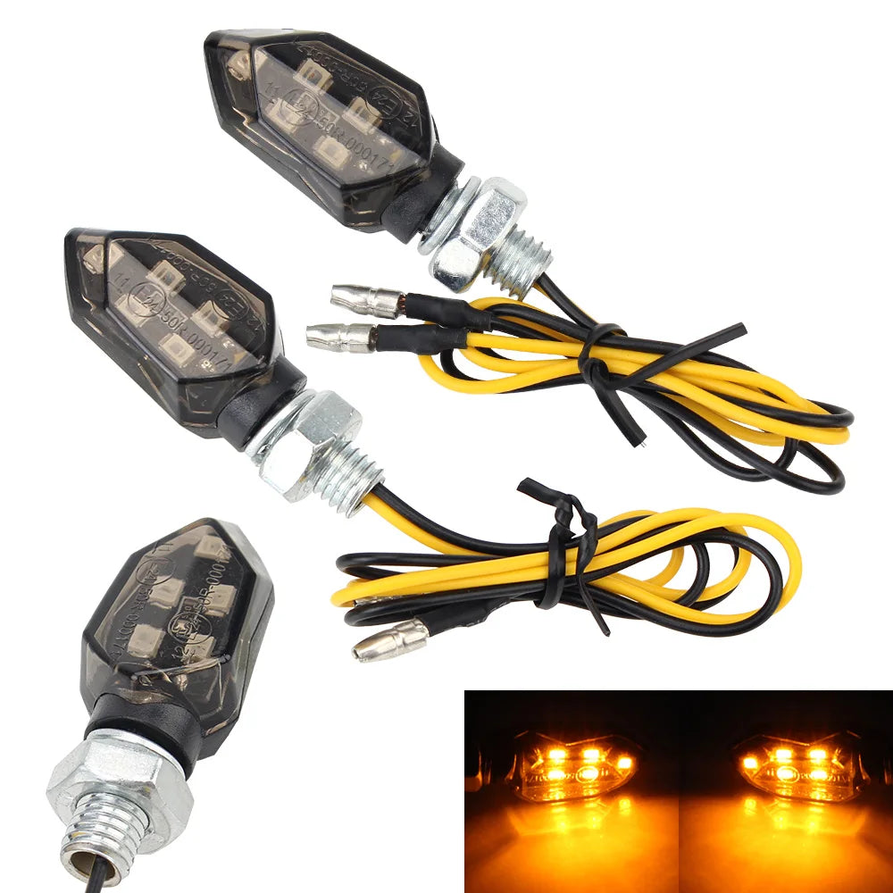 LED Turn Signal Light Super Bright 2pcs Motorcycle Mini Universal Led Motorbike Lampe Amber Blinker LED Indicators Light