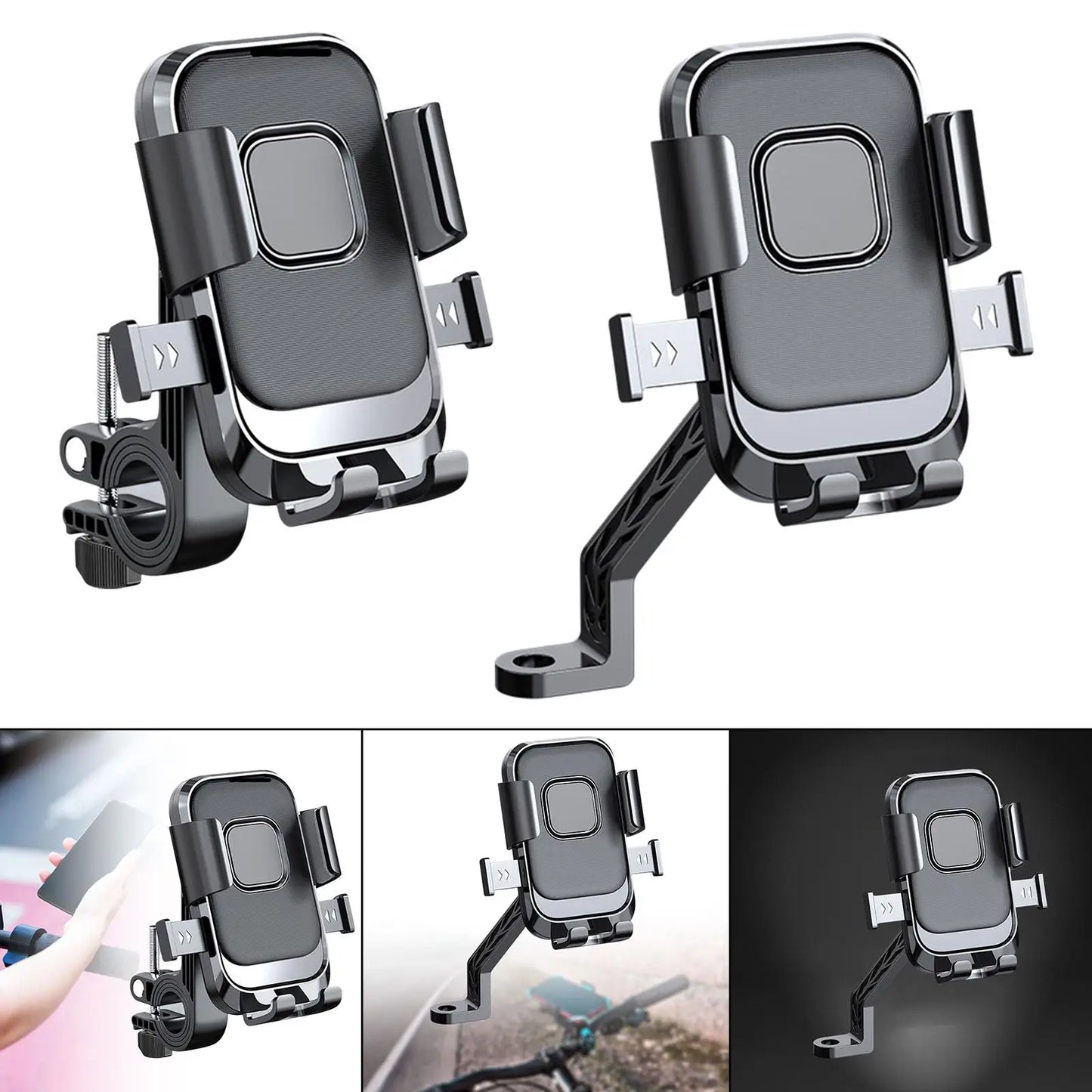 Generic Motorcycle Phone Mount 360 Rotatable Navigation Bracket Scooter Phone Clip for Bicycle Riding Motorbike Scooter Cycling