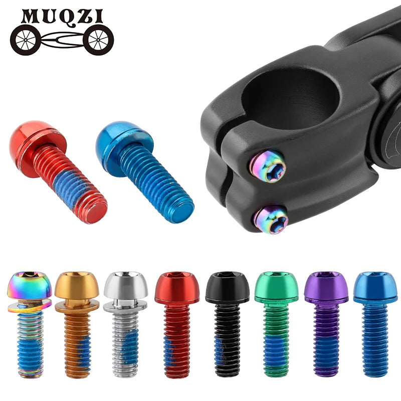 MUQZI 6pcs Bike M6x17mm Crank Arm Fixing Bolts Bicycle Disc Brake Caliper Bolts MTB Stem Screws