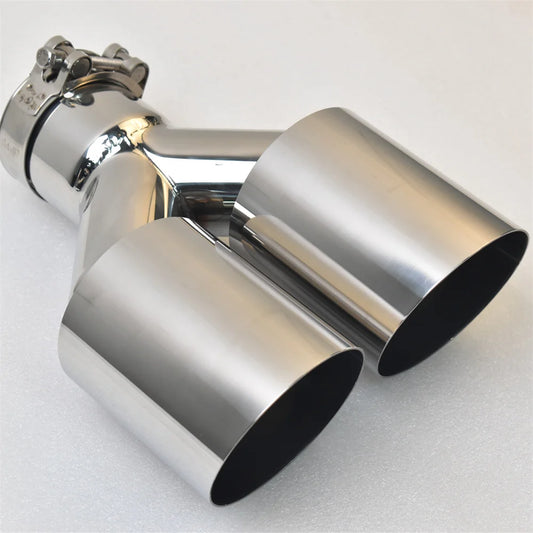 Universal 304 stainless steel Car import double cylinder rear exhaust tailpipe muffler export stainless steel automobile