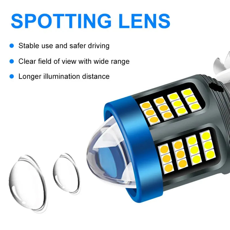 H4 H6 BA20D LED Motorcycle Light Bulb LED Fisheye Lens Dual Color White Yellow CSP Chip Motorbike Headlight Scooter Fog Lamp