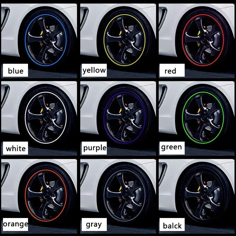 4M/8M Multicolor Xi Car Rim Styling Bright Matte Car Wheels Sticker Tire Protector Wheel Edge Protector Auto Accessories ...