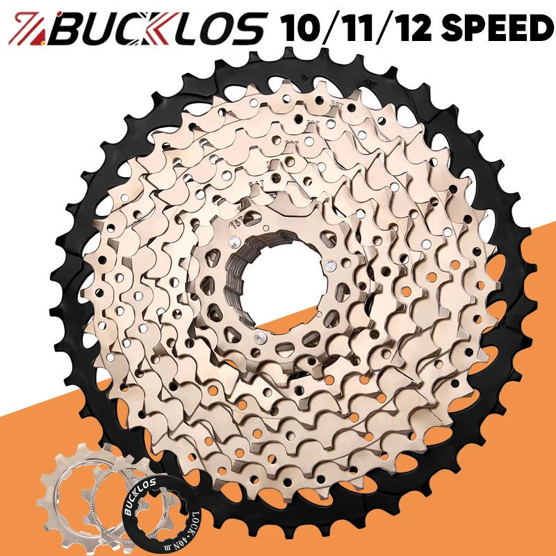 BUCKLOS Bicycle Cassette 10/11/12 Speed Road Mountain Bike Cassette 11-25T 11-32T 11-40T 11-50T 11-52T MTB Cassette for HG Hub