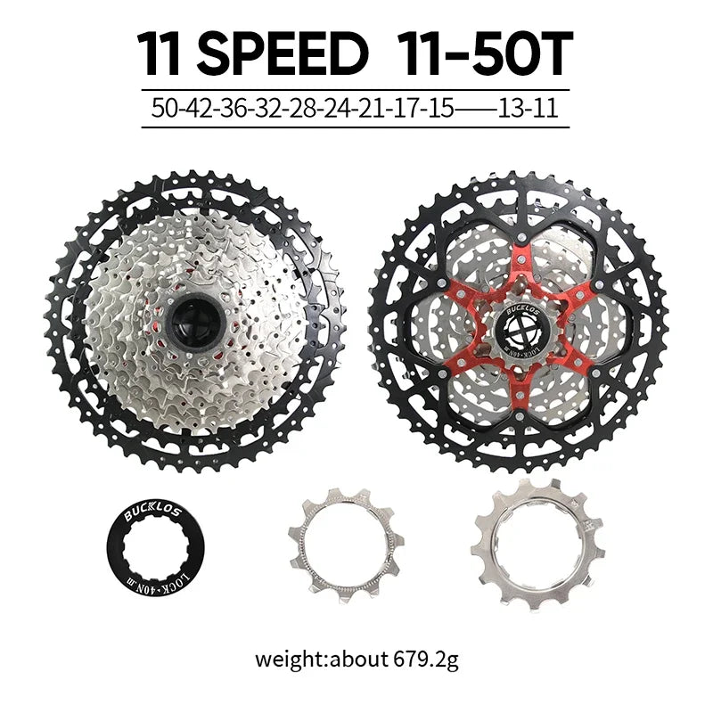 BUCKLOS Bicycle Cassette 10/11/12 Speed Road Mountain Bike Cassette 11-25T 11-32T 11-40T 11-50T 11-52T MTB Cassette for HG Hub