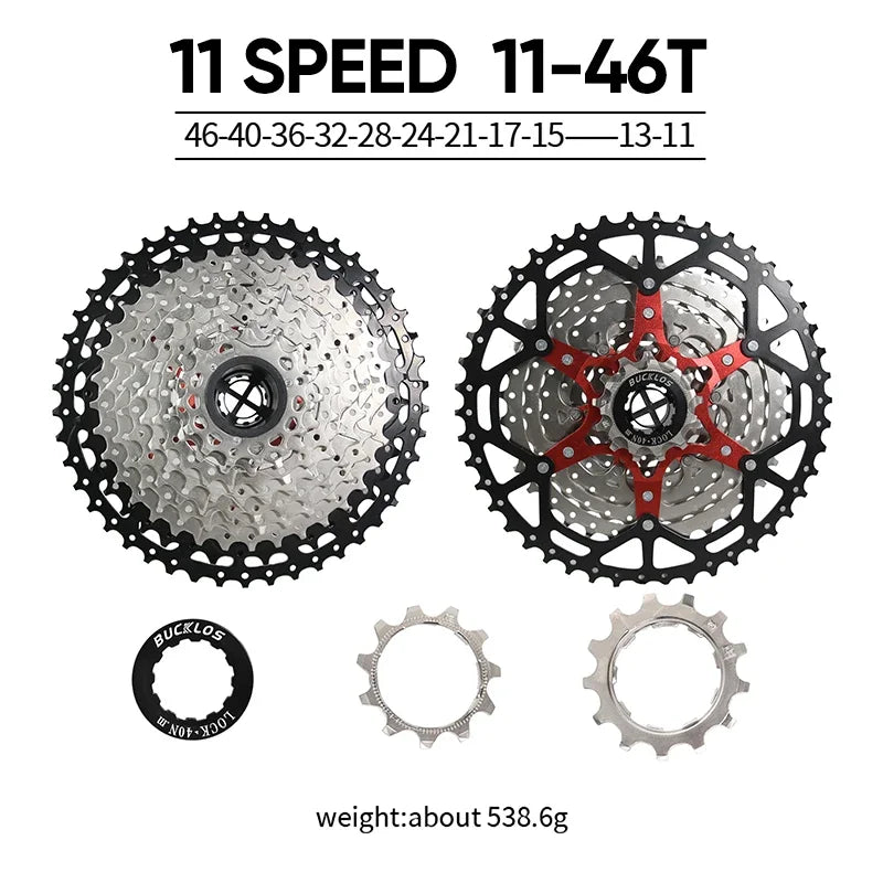 BUCKLOS Bicycle Cassette 10/11/12 Speed Road Mountain Bike Cassette 11-25T 11-32T 11-40T 11-50T 11-52T MTB Cassette for HG Hub