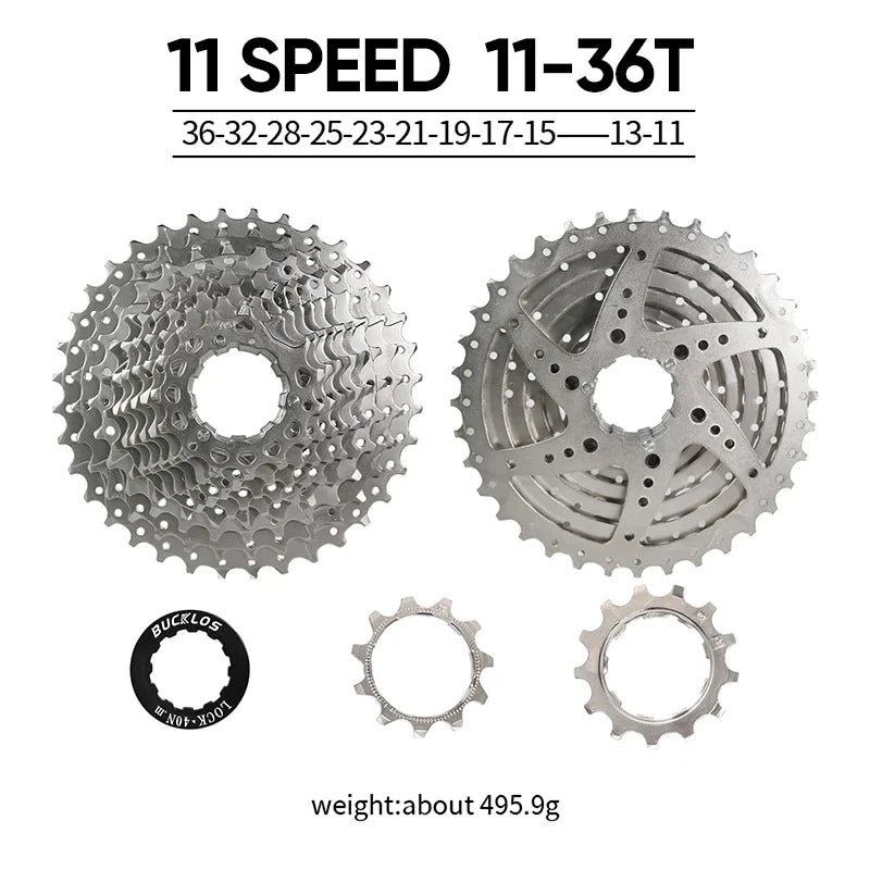 BUCKLOS Bicycle Cassette 10/11/12 Speed Road Mountain Bike Cassette 11-25T 11-32T 11-40T 11-50T 11-52T MTB Cassette for HG Hub