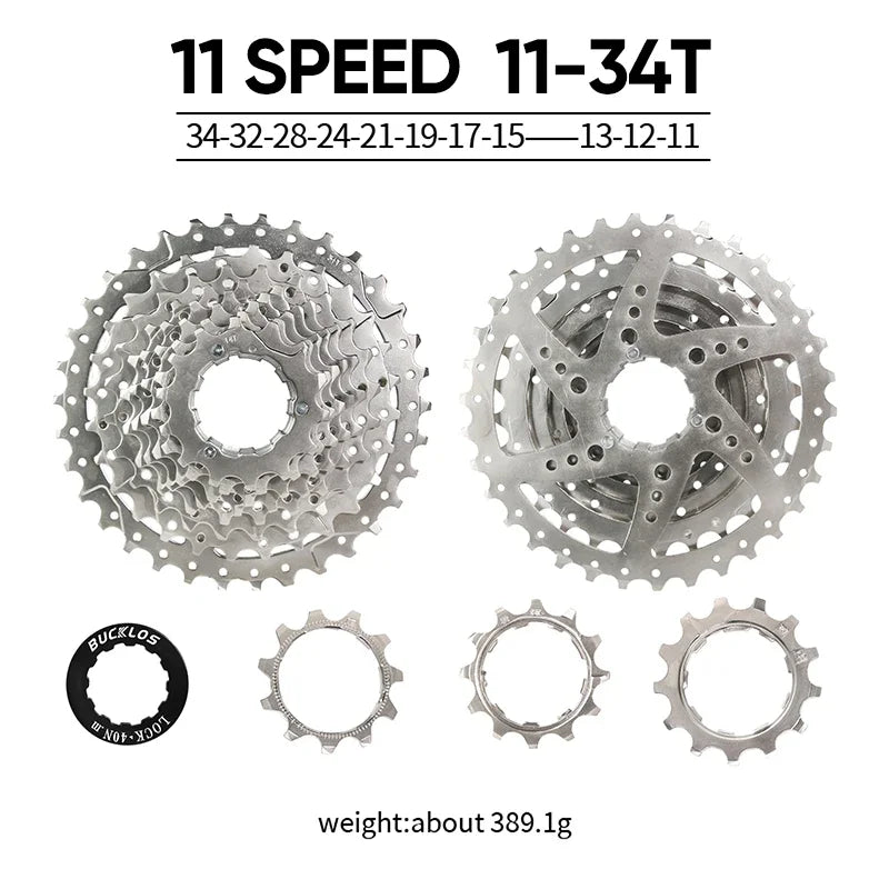 BUCKLOS Bicycle Cassette 10/11/12 Speed Road Mountain Bike Cassette 11-25T 11-32T 11-40T 11-50T 11-52T MTB Cassette for HG Hub