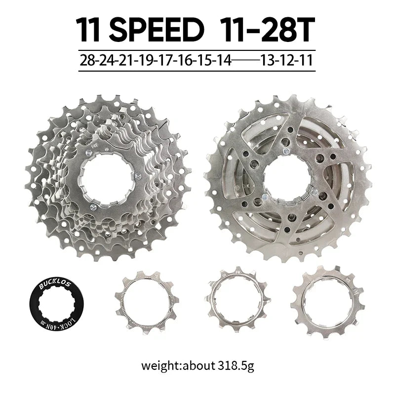 BUCKLOS Bicycle Cassette 10/11/12 Speed Road Mountain Bike Cassette 11-25T 11-32T 11-40T 11-50T 11-52T MTB Cassette for HG Hub