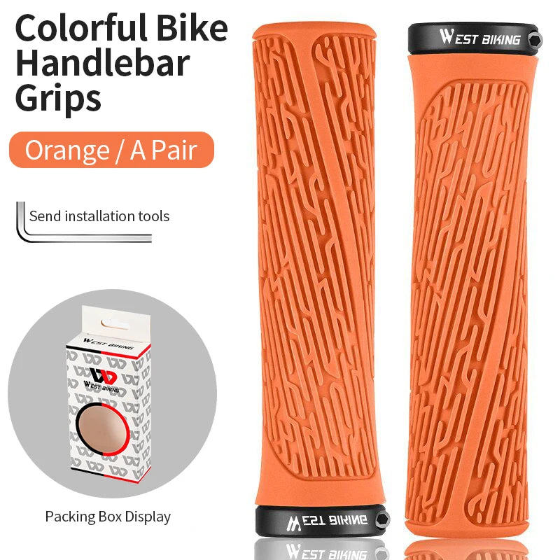 WEST BIKING Bicycle Bar Grips Outdoor Mountain Cycling Bike Bicycle Silicone Anti-slip Handle Grip Mountain Bike Cycle Handlebar