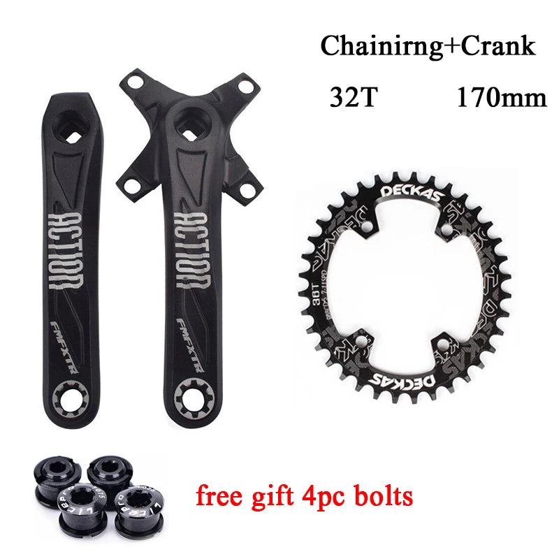 Mountain bike crankset sprocket set 170mm crank single speed 32T-38T