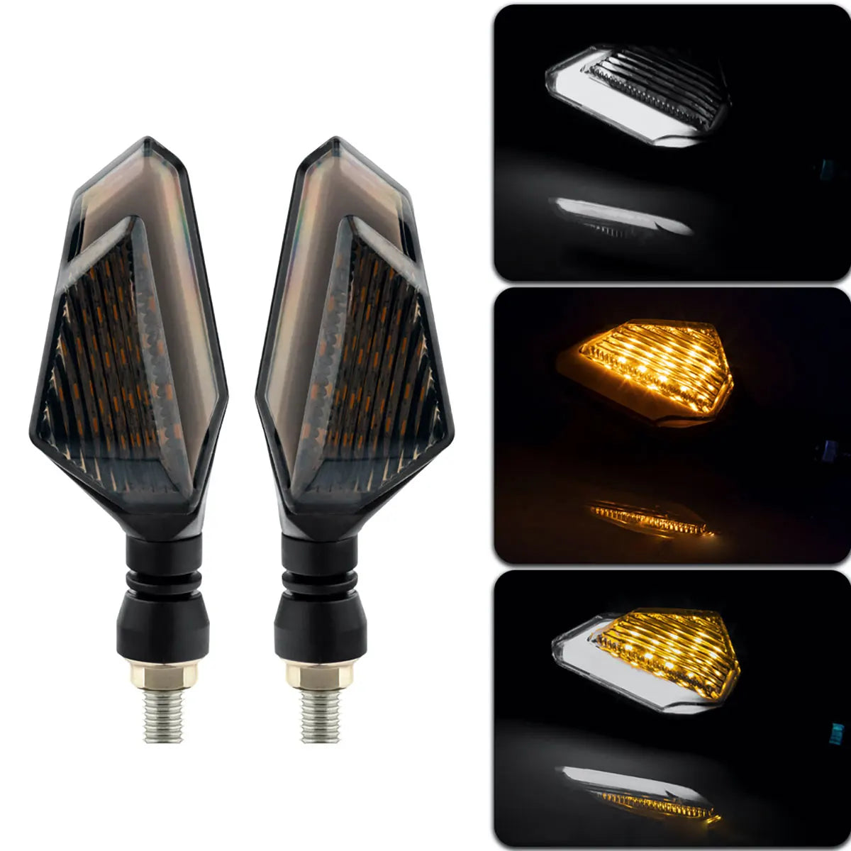 Universal Motorcycle Turn Signals Amber Blinkers Indicators Super Bright Motorbike Lamp Flashers Signal Tail Light Scooter Acces