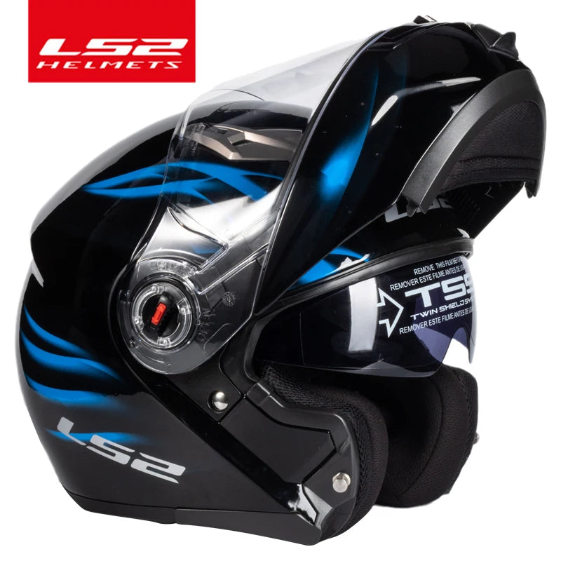 Capacete LS2 FF370 Flip up motorcycle helmet LS2 dual lens modular helmets with sun visor casco moto