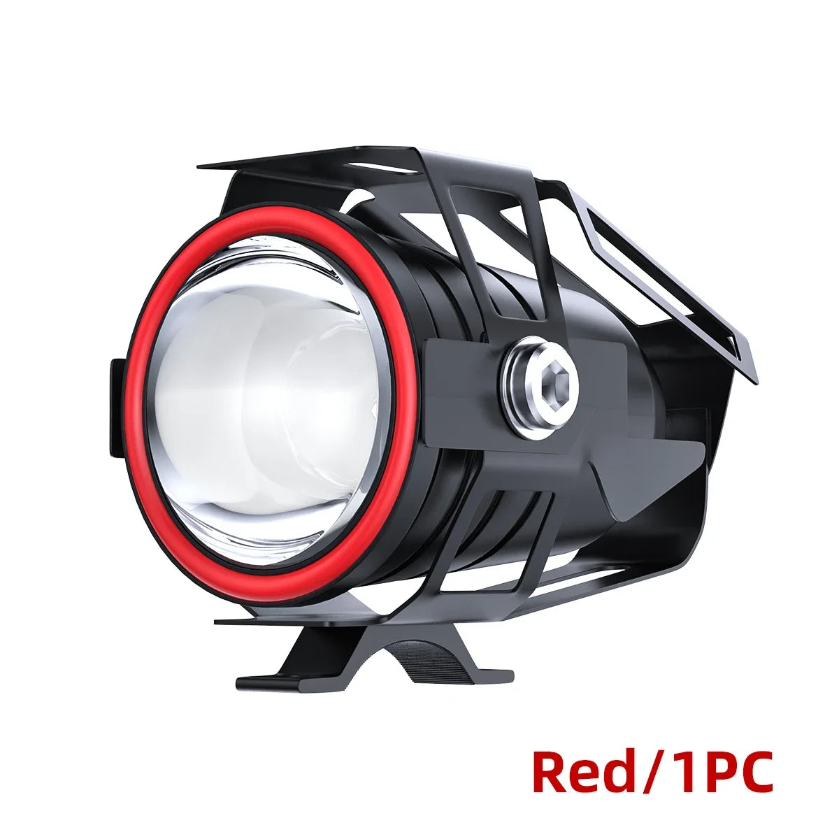 1Pcs Motorcycle Spotlight Lens LED Headlight 12V U7 LED Motorbike Auxiliary Fog Light DRL Driving Lamp Universal Spot Light Whit