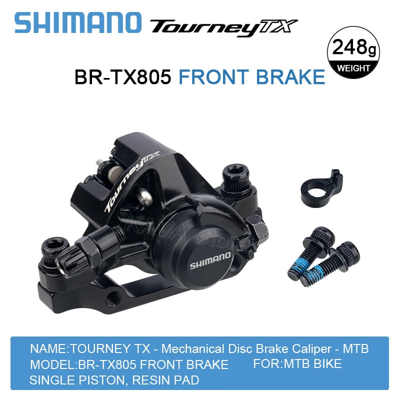 Shimano TOURNEY TX BR-TX805 MTB Mechanical Disc Brake Calipers Mountain Bike Resin Pads TX805 Caliper Bicycle Parts