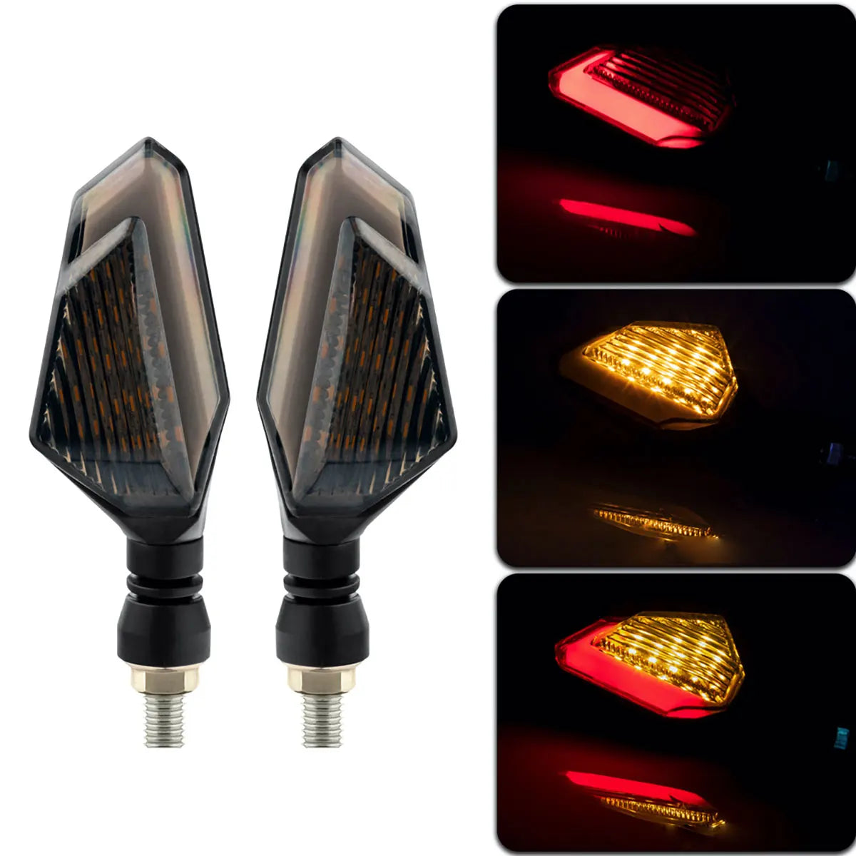 Universal Motorcycle Turn Signals Amber Blinkers Indicators Super Bright Motorbike Lamp Flashers Signal Tail Light Scooter Acces