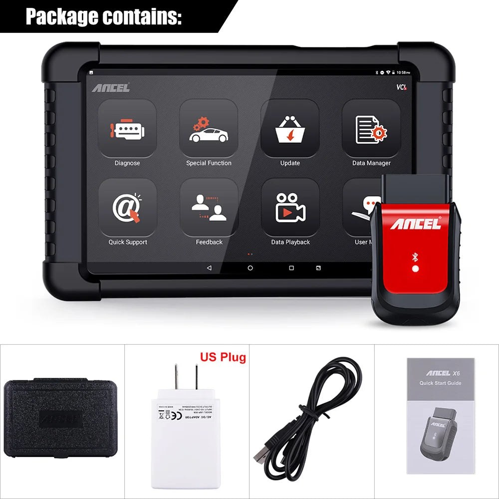 Ancel X6 OBD2 Automotive Scanner Professional Professional ABS SRS Oil EPB BMS Reset All System OBD 2 Car Diagnostic Scan Tools