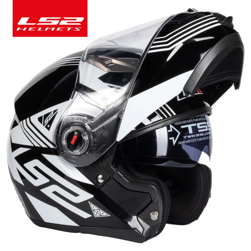 Capacete LS2 FF370 Flip up motorcycle helmet LS2 dual lens modular helmets with sun visor casco moto