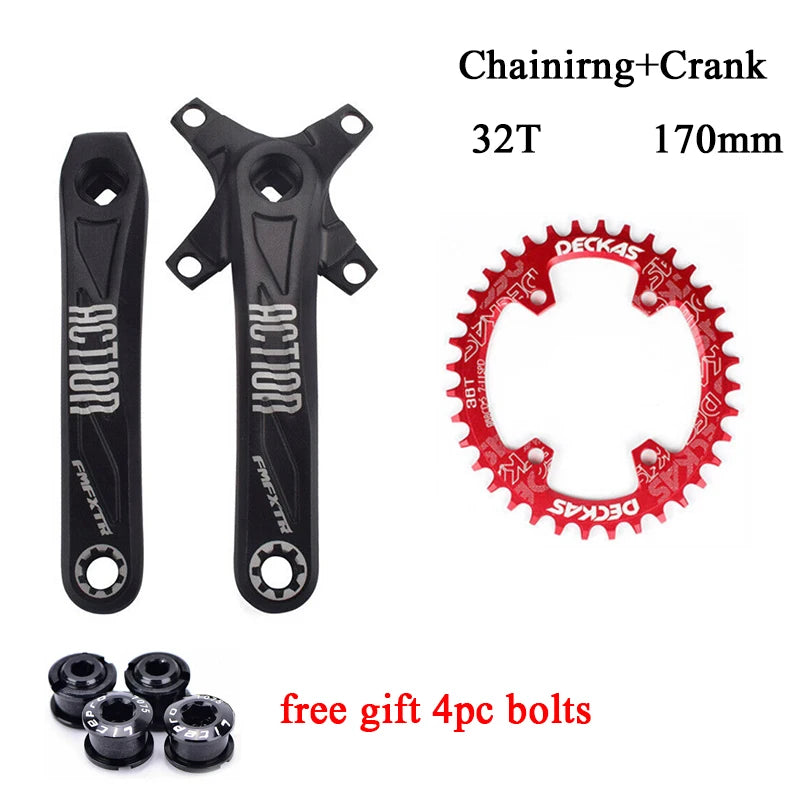 Mountain bike crankset sprocket set 170mm crank single speed 32T-38T