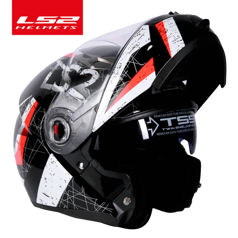 Capacete LS2 FF370 Flip up motorcycle helmet LS2 dual lens modular helmets with sun visor casco moto