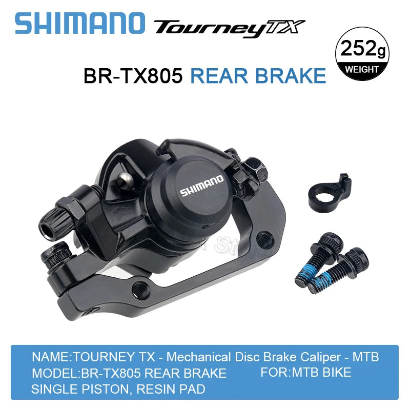 Shimano TOURNEY TX BR-TX805 MTB Mechanical Disc Brake Calipers Mountain Bike Resin Pads TX805 Caliper Bicycle Parts