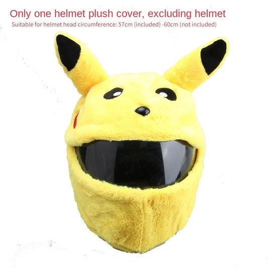 Pokemon Pikachu Helmet Cover Suitable for Motorbike Full Face Helmet Modular Helmet Plush Protective Cover Decoration