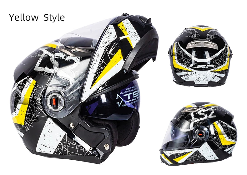 Capacete LS2 FF370 Flip up motorcycle helmet LS2 dual lens modular helmets with sun visor casco moto