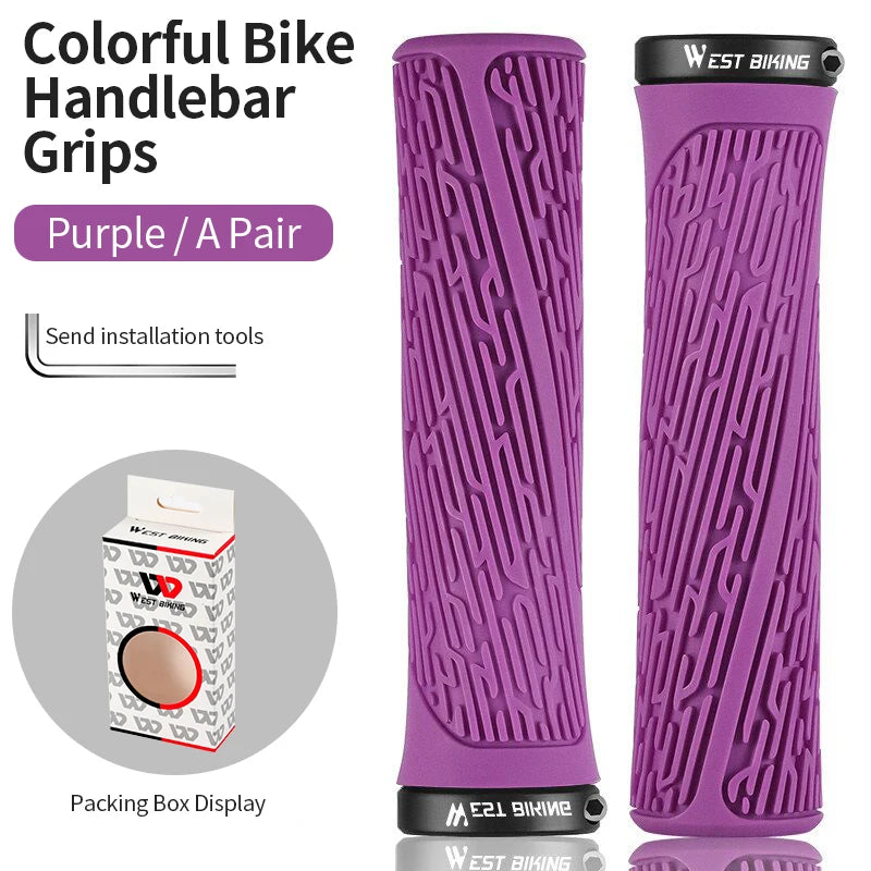 WEST BIKING Bicycle Bar Grips Outdoor Mountain Cycling Bike Bicycle Silicone Anti-slip Handle Grip Mountain Bike Cycle Handlebar