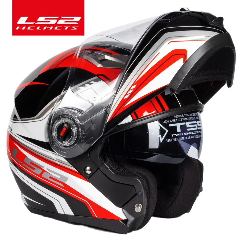 Capacete LS2 FF370 Flip up motorcycle helmet LS2 dual lens modular helmets with sun visor casco moto