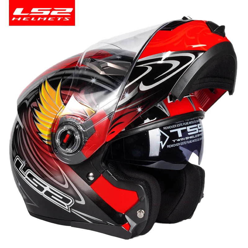 Capacete LS2 FF370 Flip up motorcycle helmet LS2 dual lens modular helmets with sun visor casco moto