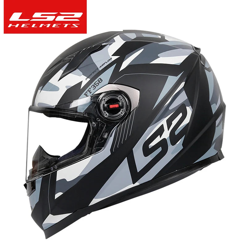 LS2 FF358 Full Face Motorcycle Helmet ls2 motocross racing helmets ECE Certification man woman casco moto casque