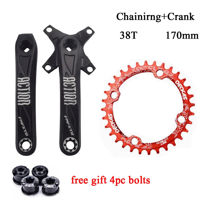 Mountain bike crankset sprocket set 170mm crank single speed 32T-38T