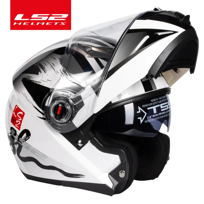 Capacete LS2 FF370 Flip up motorcycle helmet LS2 dual lens modular helmets with sun visor casco moto