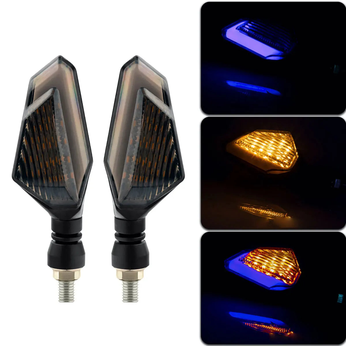 Universal Motorcycle Turn Signals Amber Blinkers Indicators Super Bright Motorbike Lamp Flashers Signal Tail Light Scooter Acces