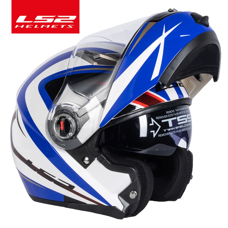 Capacete LS2 FF370 Flip up motorcycle helmet LS2 dual lens modular helmets with sun visor casco moto