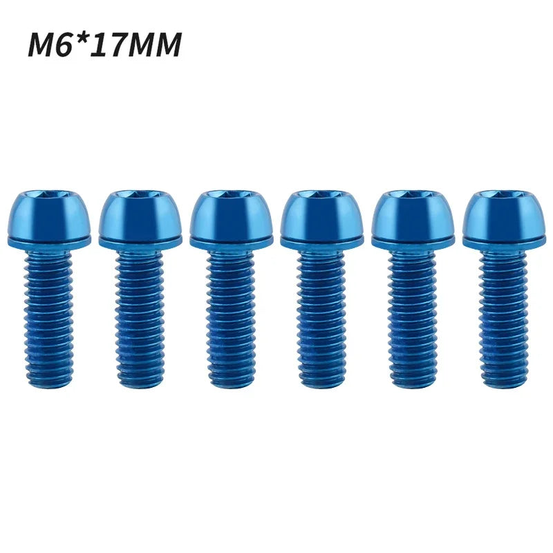 MUQZI 6pcs Bike M6x17mm Crank Arm Fixing Bolts Bicycle Disc Brake Caliper Bolts MTB Stem Screws