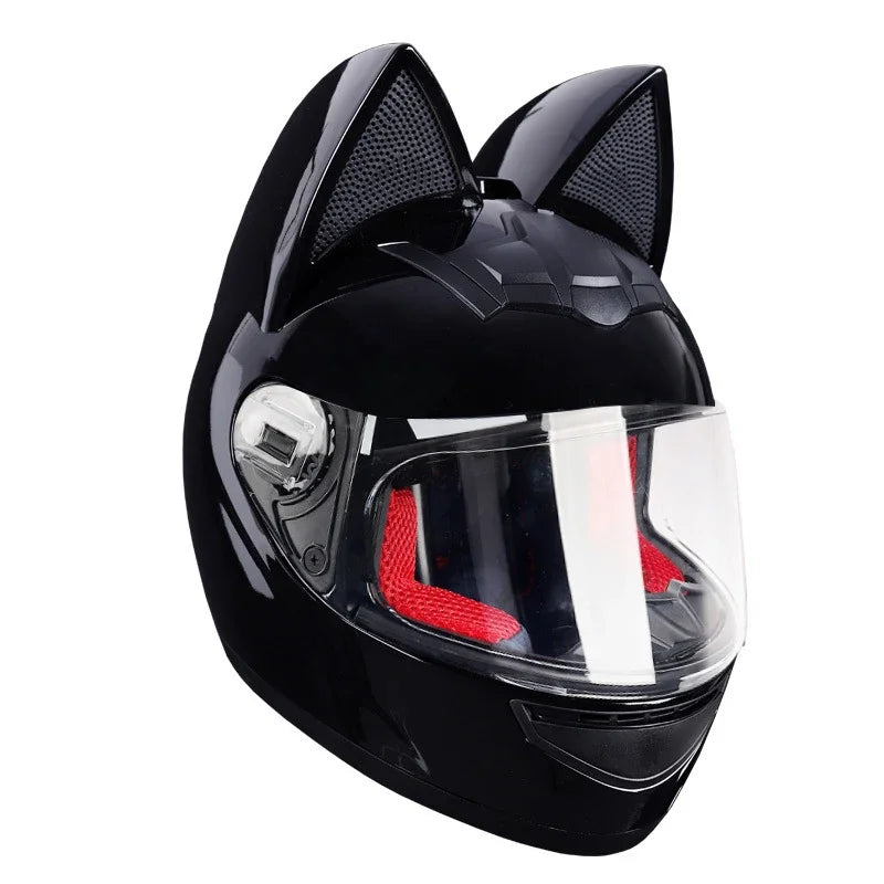 Cat Ear Motorcycle Helmet For Women Full Face Motocross Motorbike Men's Moto Helmet Breathable DOT Certification Girlfriend Gift