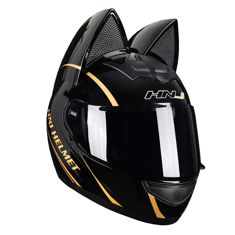 Cat Ear Motorcycle Helmet For Women Full Face Motocross Motorbike Men's Moto Helmet Breathable DOT Certification Girlfriend Gift