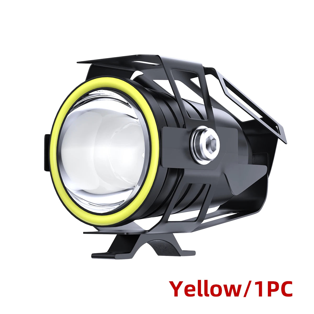 1Pcs Motorcycle Spotlight Lens LED Headlight 12V U7 LED Motorbike Auxiliary Fog Light DRL Driving Lamp Universal Spot Light Whit