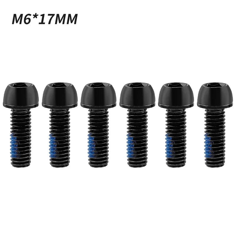 MUQZI 6pcs Bike M6x17mm Crank Arm Fixing Bolts Bicycle Disc Brake Caliper Bolts MTB Stem Screws