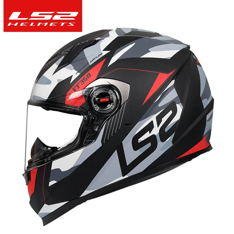 LS2 FF358 Full Face Motorcycle Helmet ls2 motocross racing helmets ECE Certification man woman casco moto casque