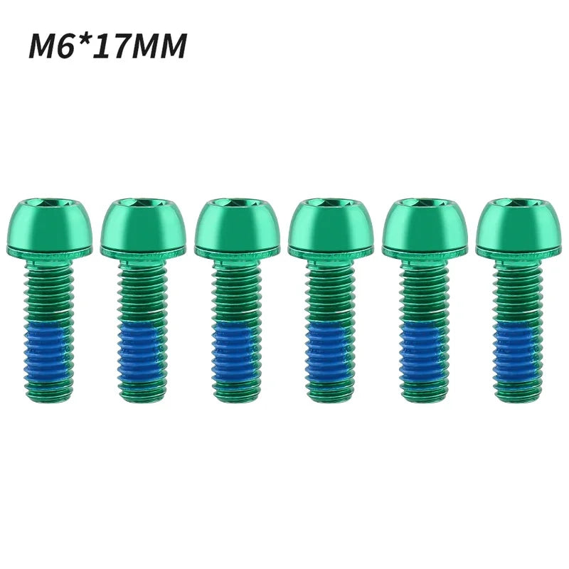 MUQZI 6pcs Bike M6x17mm Crank Arm Fixing Bolts Bicycle Disc Brake Caliper Bolts MTB Stem Screws